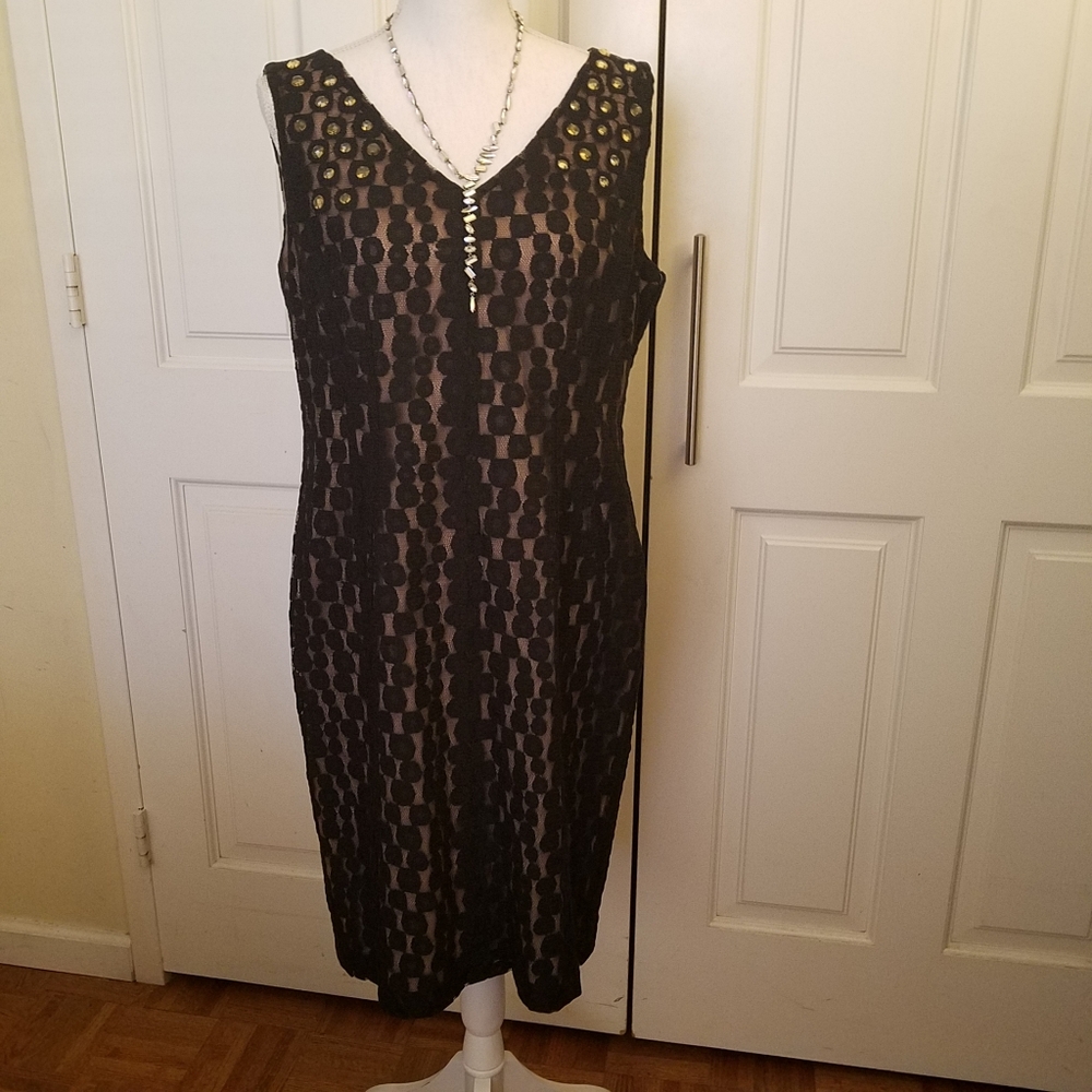NWT Anne Klein Sleeveless Black Illusion Cocktail
